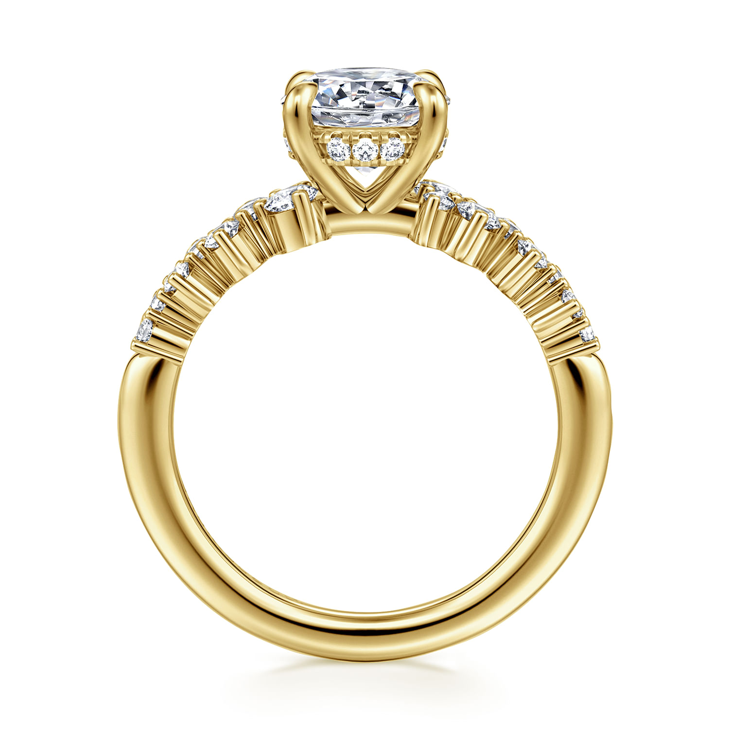 Cove - 14K Yellow Gold Round Diamond Engagement Ring