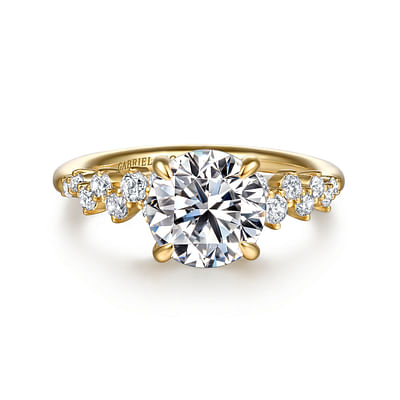 Cove - 14K Yellow Gold Round Diamond Engagement Ring