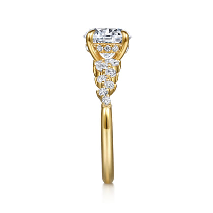 Cove - 14K Yellow Gold Round Diamond Engagement Ring