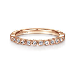 Crete - 14K Rose Gold Bezel Set Diamond Anniversary Band