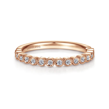 Crete - 14K Rose Gold Bezel Set Diamond Anniversary Band