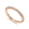 Straight Wedding Ring in 14k Rose Gold with Round Natural Diamond at Gabriel & Co.