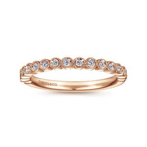 Crete - 14K Rose Gold Bezel Set Diamond Anniversary Band