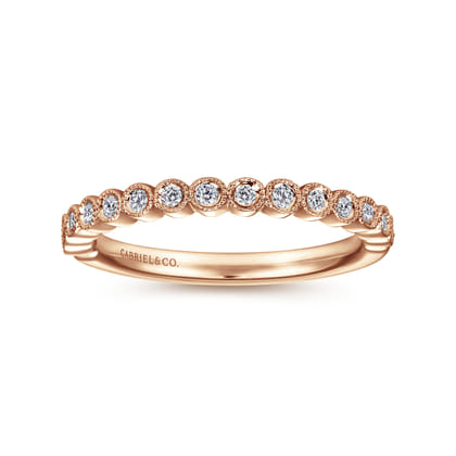Crete - 14K Rose Gold Bezel Set Diamond Anniversary Band