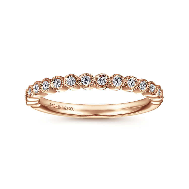 Crete - 14K Rose Gold Bezel Set Diamond Anniversary Band