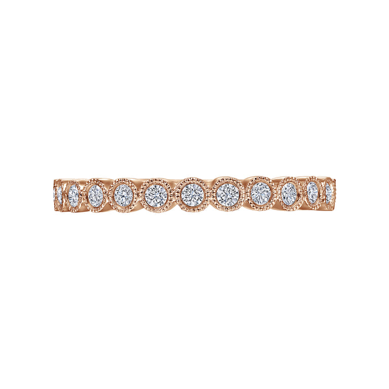 Straight Wedding Ring in 14k Rose Gold with Round Natural Diamond at Gabriel & Co. - Shot 5