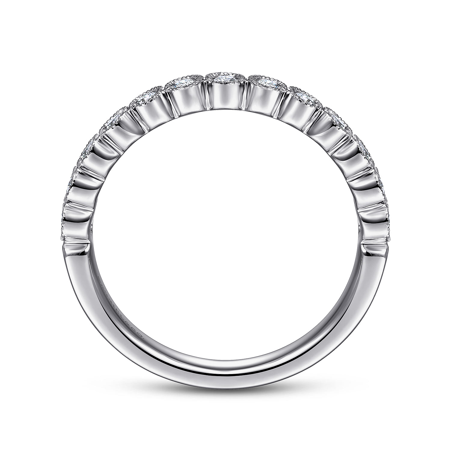 Crete - 14K White Gold Round 13 Stone Diamond Anniversary Band