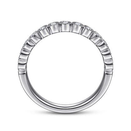 Crete - 14K White Gold Round 13 Stone Diamond Anniversary Band