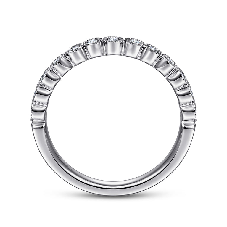Straight Wedding Ring in 14k White Gold with Round Natural Diamond at Gabriel & Co. - Shot 2