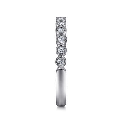 Crete - 14K White Gold Round 13 Stone Diamond Anniversary Band