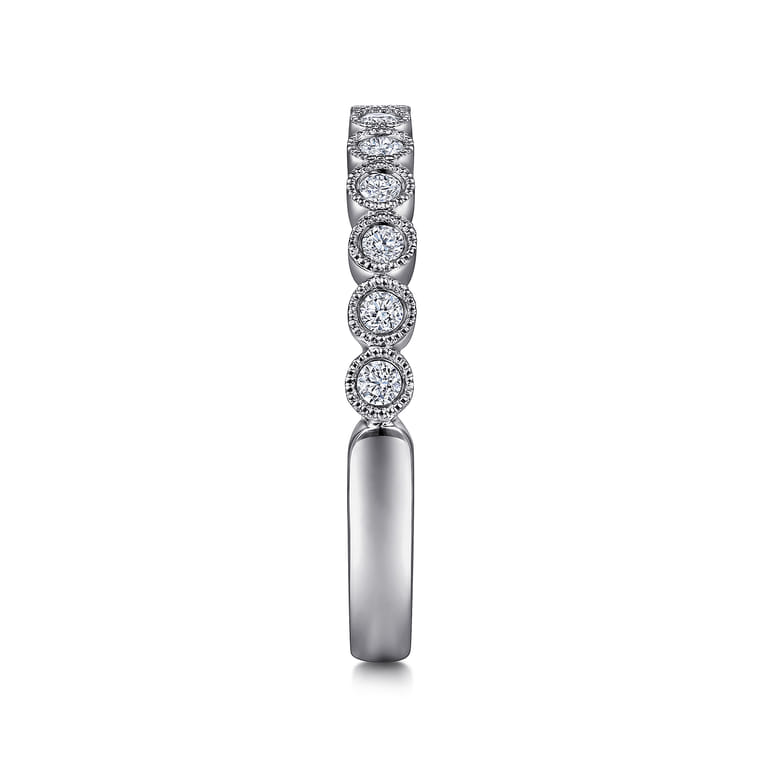 Straight Wedding Ring in 14k White Gold with Round Natural Diamond at Gabriel & Co. - Shot 4