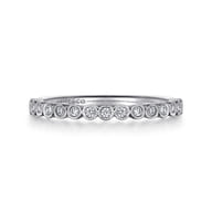 Crete - 14K White Gold Round Bezel Set Diamond Anniversary Band