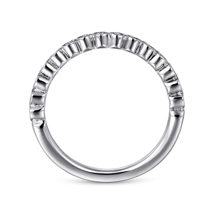 Crete - 14K White Gold Round Bezel Set Diamond Anniversary Band