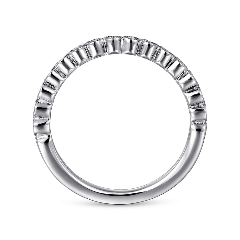 Straight Wedding Ring in 14k White Gold with Round Natural Diamond at Gabriel & Co. - Shot 2
