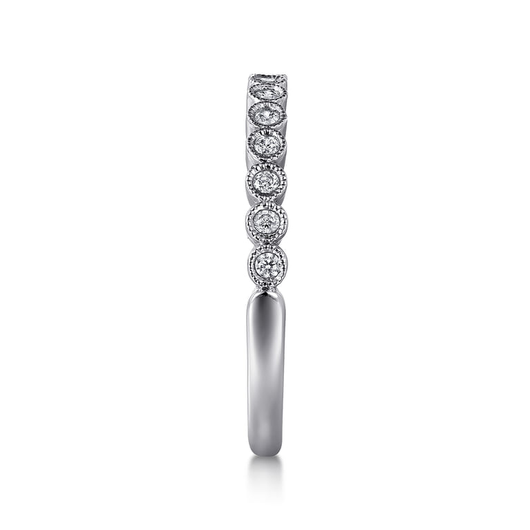 Straight Wedding Ring in 14k White Gold with Round Natural Diamond at Gabriel & Co. - Shot 4
