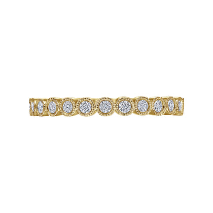 Crete - 14K Yellow Gold Bezel Set Diamond Anniversary Band