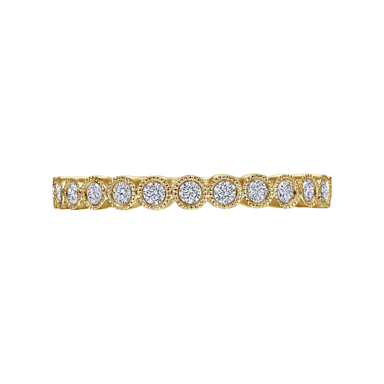 Straight Wedding Ring in 14k Yellow Gold with Round Natural Diamond at Gabriel & Co. - Shot 5