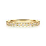 Crete - 14K Yellow Gold Bezel Set Diamond Anniversary Band