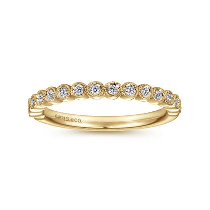 Crete - 14K Yellow Gold Bezel Set Diamond Anniversary Band