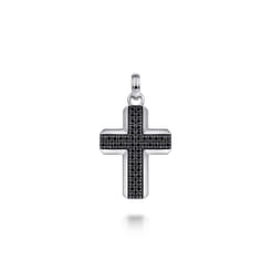 Cross 925 Sterling Silver Black Spinel
