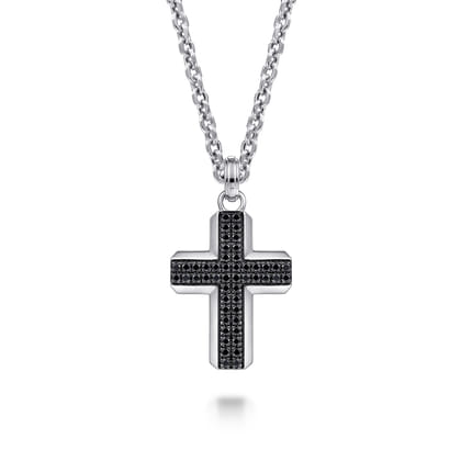 Cross 925 Sterling Silver Black Spinel