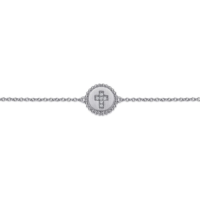 Cross Bracelet 925 Sterling Silver Diamond 0.03ct Bujukan - 0.03 ct - Shot 2