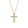Cross Necklace 14K Yellow Gold Diamond 0.09ct - 0.09 ct