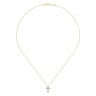 Cross Necklace 14K Yellow Gold Diamond 0.09ct - 0.09 ct