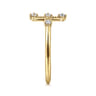 Cross Ring 14K Yellow Gold Diamond 0.08ct - 0.08 ct