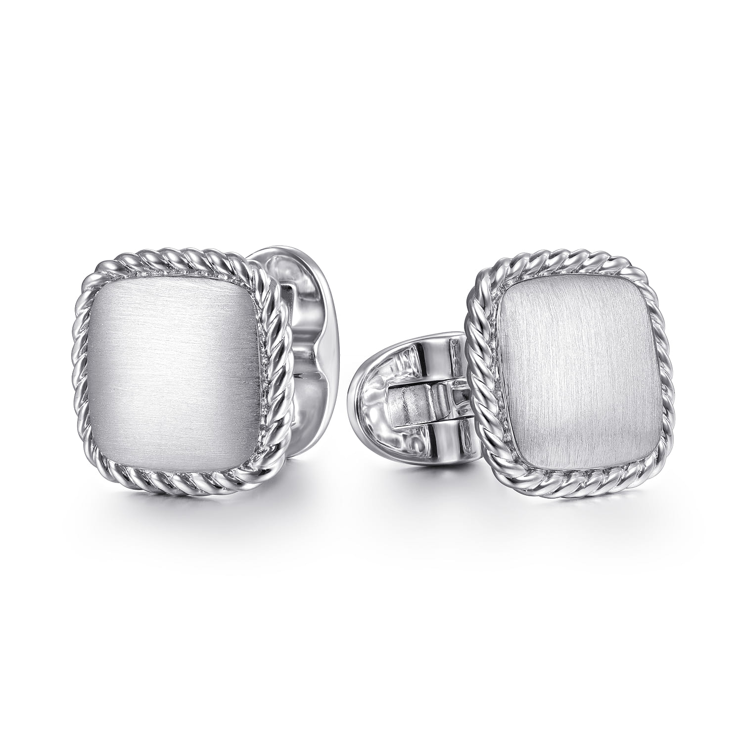 Cufflinks Twisted Rope Trim 925 Sterling Silver