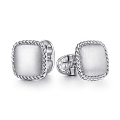 Cufflinks Twisted Rope Trim 925 Sterling Silver