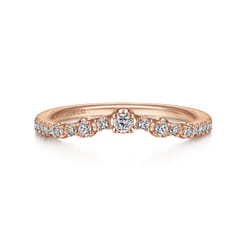 Curved-14K Rose Gold Diamond Anniversary Band