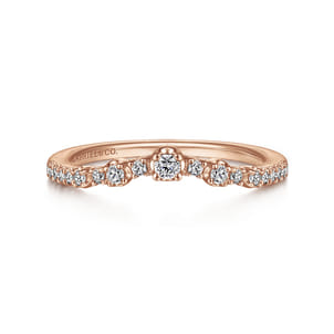 Curved-14K Rose Gold Diamond Anniversary Band