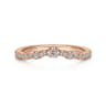 Curved Wedding Ring in 14k Rose Gold with Round Natural Diamond at Gabriel & Co.