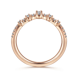 Curved-14K Rose Gold Diamond Anniversary Band