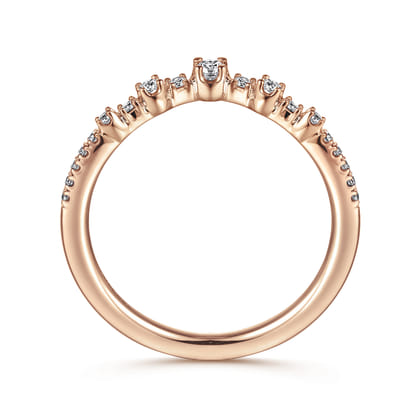 Curved-14K Rose Gold Diamond Anniversary Band