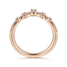 Curved Wedding Ring in 14k Rose Gold with Round Natural Diamond at Gabriel & Co.