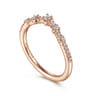 Curved Wedding Ring in 14k Rose Gold with Round Natural Diamond at Gabriel & Co.
