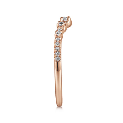 Curved-14K Rose Gold Diamond Anniversary Band