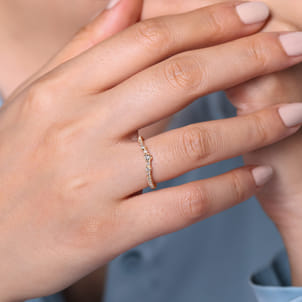 Curved-14K Rose Gold Diamond Anniversary Band