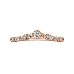 Curved-14K Rose Gold Diamond Anniversary Band