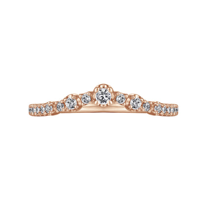 Curved-14K Rose Gold Diamond Anniversary Band