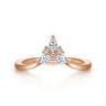 Curved Wedding Ring in 14k Rose Gold with  Natural Diamond at Gabriel & Co.