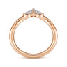 Curved Wedding Ring in 14k Rose Gold with  Natural Diamond at Gabriel & Co.