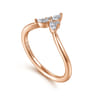 Curved Wedding Ring in 14k Rose Gold with  Natural Diamond at Gabriel & Co.