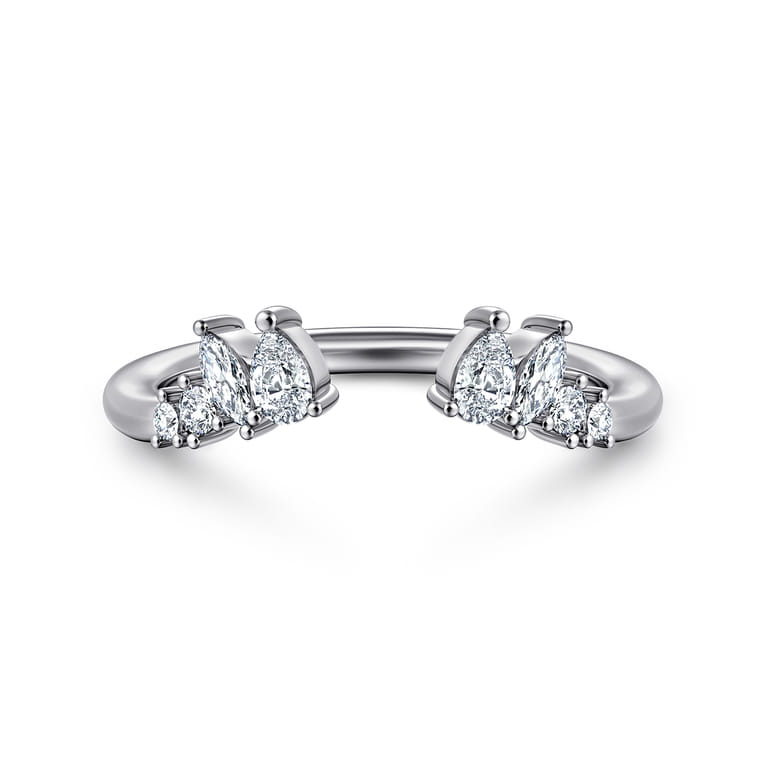 Open Ring Wedding Ring in 14k White Gold with  Natural Diamond at Gabriel & Co. - Shot 1