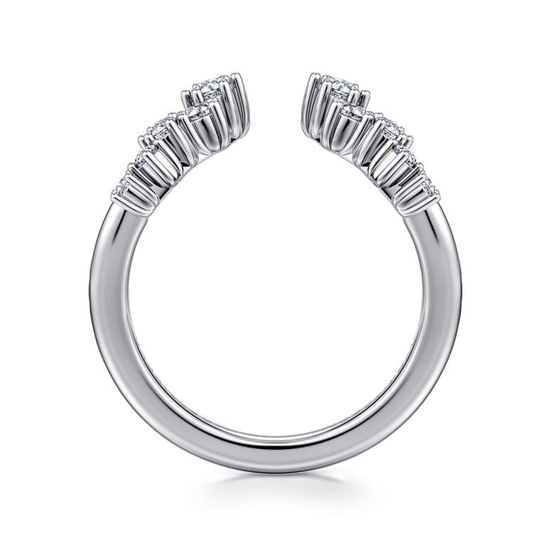 Open Ring Wedding Ring in 14k White Gold with Round Natural Diamond at Gabriel & Co. - Shot 2