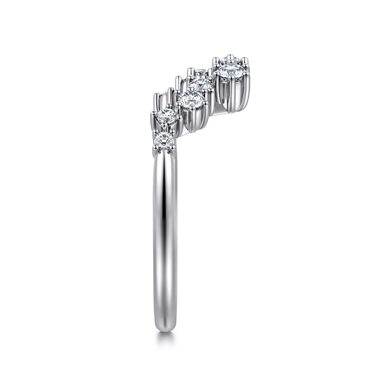Open Ring Wedding Ring in 14k White Gold with Round Natural Diamond at Gabriel & Co. - Shot 4