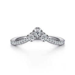 Curved-14K White Gold Diamond Anniversary Band