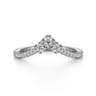 Curved Wedding Ring in 14k White Gold with Round Natural Diamond at Gabriel & Co.